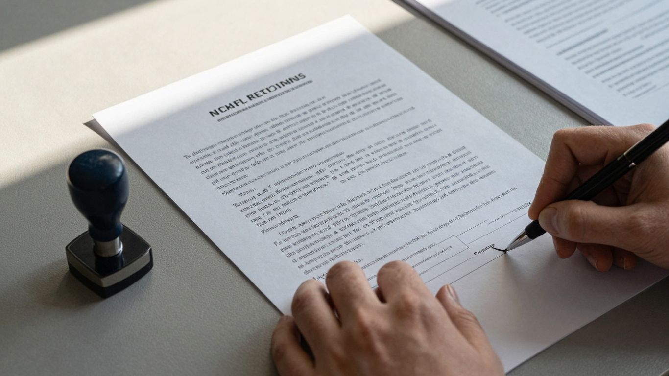 Documentos de inventário extrajudicial em uma mesa.
