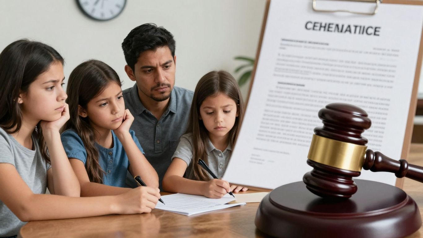 Família e documentos de inventário.