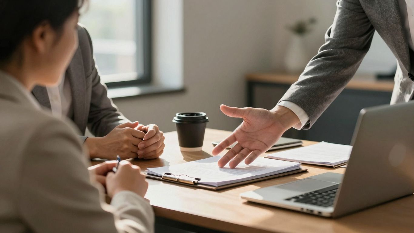 Empresários discutindo inventário e proteção patrimonial com holding.