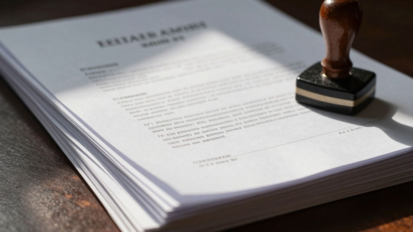 Documentos de inventário extrajudicial e carimbo de cartório.