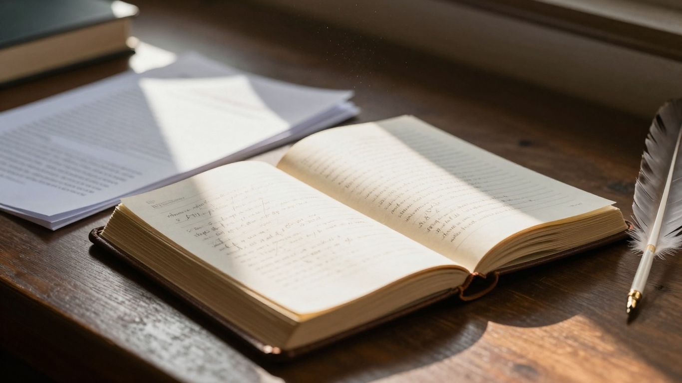Documentos legais e caneta em uma mesa de madeira.