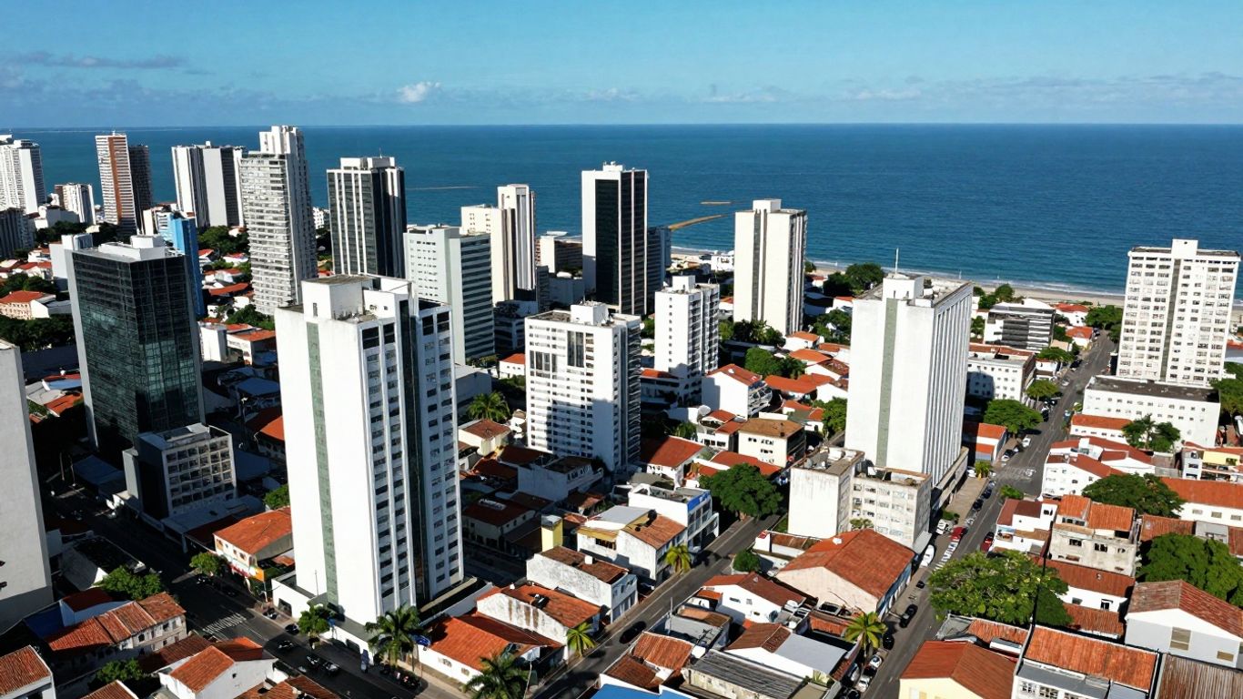 Prédios e mar de Recife, regularização de imóveis.